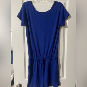 Blue Short Sleeve Romper
